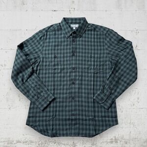 Ash & Erie Shirt Small Green Plaid Button Front Gingham NWOT